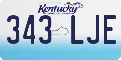 KY license plate 343LJE