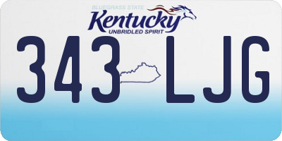 KY license plate 343LJG