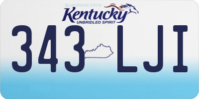 KY license plate 343LJI
