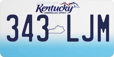 KY license plate 343LJM