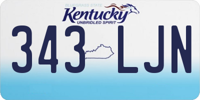 KY license plate 343LJN