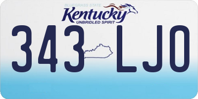 KY license plate 343LJO