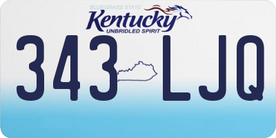 KY license plate 343LJQ
