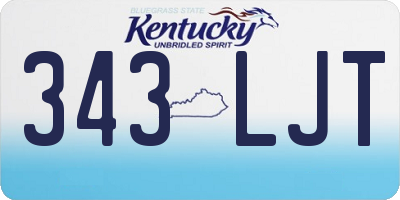 KY license plate 343LJT
