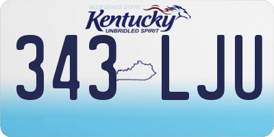 KY license plate 343LJU