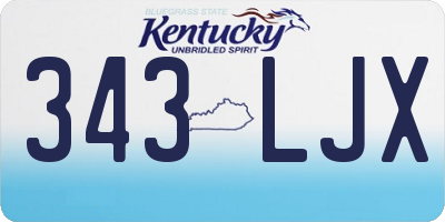 KY license plate 343LJX
