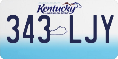 KY license plate 343LJY