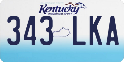 KY license plate 343LKA