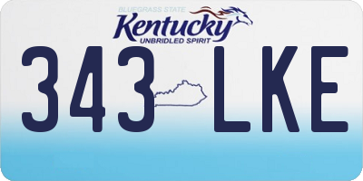 KY license plate 343LKE