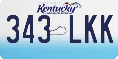 KY license plate 343LKK