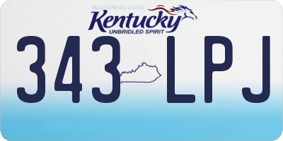 KY license plate 343LPJ