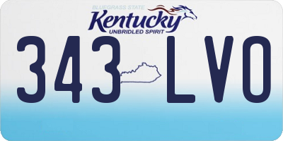 KY license plate 343LVO
