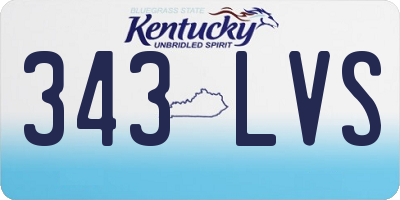 KY license plate 343LVS