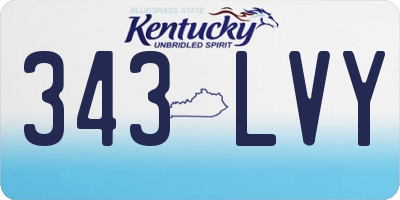 KY license plate 343LVY