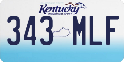 KY license plate 343MLF