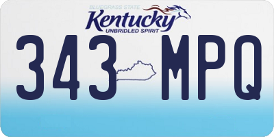 KY license plate 343MPQ