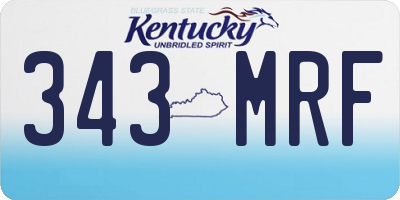 KY license plate 343MRF