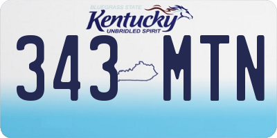 KY license plate 343MTN