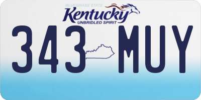 KY license plate 343MUY