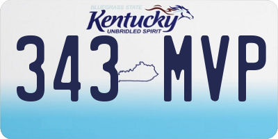 KY license plate 343MVP