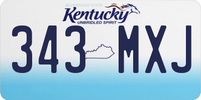 KY license plate 343MXJ