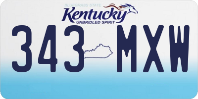 KY license plate 343MXW