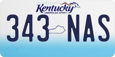 KY license plate 343NAS