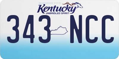 KY license plate 343NCC