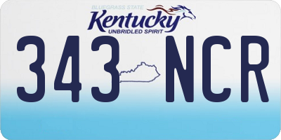 KY license plate 343NCR