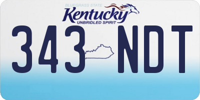 KY license plate 343NDT