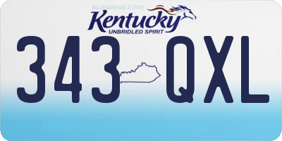 KY license plate 343QXL