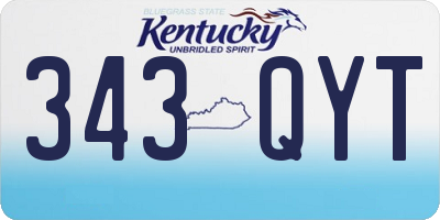 KY license plate 343QYT
