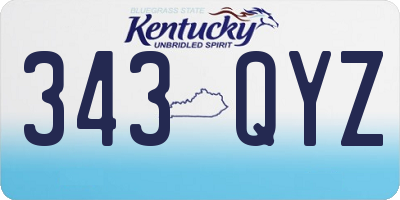 KY license plate 343QYZ