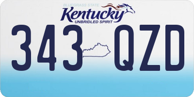 KY license plate 343QZD