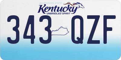 KY license plate 343QZF