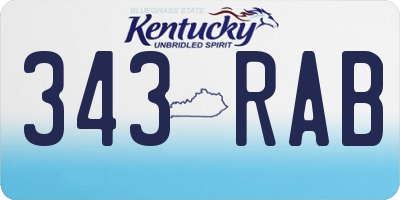 KY license plate 343RAB