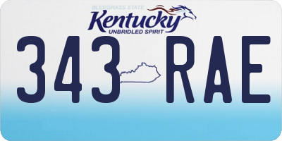 KY license plate 343RAE