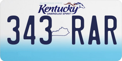 KY license plate 343RAR