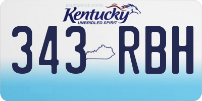KY license plate 343RBH