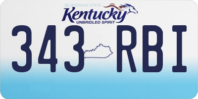 KY license plate 343RBI