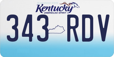 KY license plate 343RDV