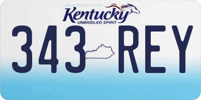 KY license plate 343REY