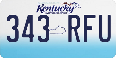 KY license plate 343RFU