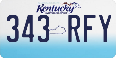 KY license plate 343RFY