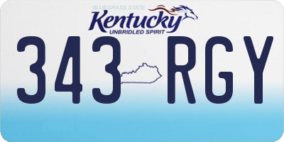 KY license plate 343RGY