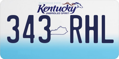KY license plate 343RHL