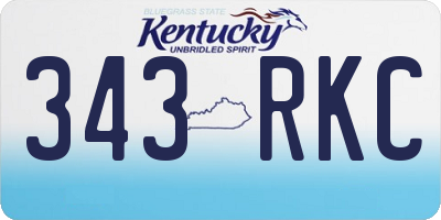KY license plate 343RKC