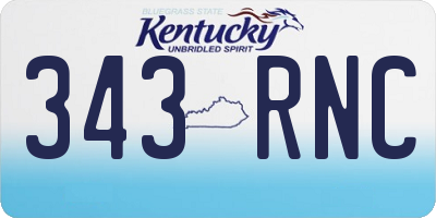 KY license plate 343RNC
