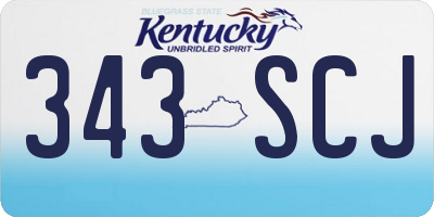 KY license plate 343SCJ