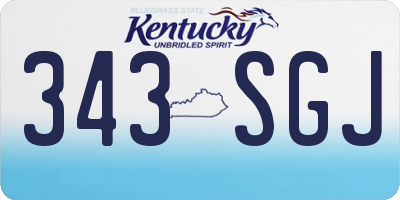 KY license plate 343SGJ
